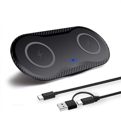 VNBBT 2 in 1 Wireless Charger,[New Update] 40W Foldable Wireless Charging Station for iPhone 16/16 Pro/15/14/13/12/11/Airpods,Dual 20W Fast induction charge mat For Samsung Galaxy/Buds3-Black