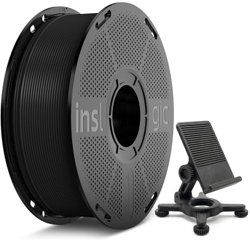 Inslogic Hochgeschwindigkeit Matte PETG Pro 3D Druck Filament, Passt für Meisten FDM 3D Drucker 1.75±0.02mm, 1KG Wiederverwendbare Spule Passt für SUNLU, Bambu Lab Filament Nachfüllen(Schwarz)
