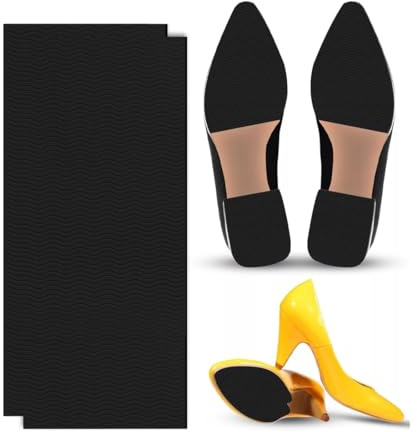 KEQAR 2 Stück Schuhsohlen Reparatur Set, Rutschfeste Gummisohlen zum Aufkleben, Anti-Rutsch-Sohle für Antirutsch Schuhe, Schuhzubehör für Filzschuhe Absatz Reparatur