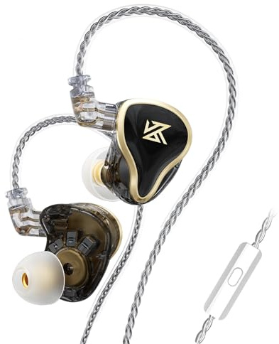 KZ ZAS In Ear Monitor, 7BA+ 1DD Hybrid Driver Cuffie IEM HiFi, Auricolari In Ear Gaming con cavo da 0,75 mm a 2 pin Rimovibile in OFC Placcato Argento per Musicisti e Audiofili