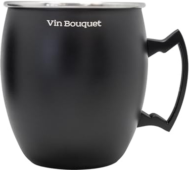 VB VIN BOUQUET FIK 1470 Schwarze Cocktail-Tasse, 450 ml, Moscow Mule, Edelstahl, robust und elegant, ideal für Cocktails und kalte Getränke