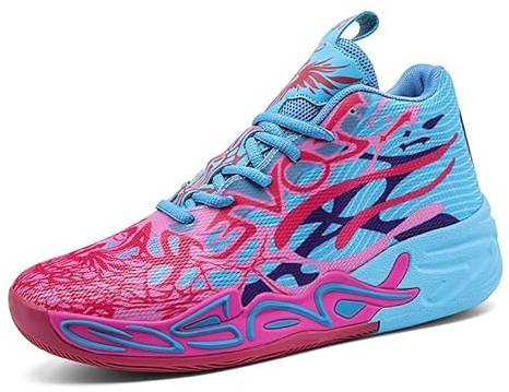 Chaussures de Basket-Ball for Hommes, Maille Respirante, Chaussures de Sport à la Mode, Chaussures de Loisirs(Pink,38 EU)