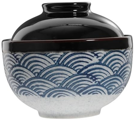 CIYODO Ciotola Per Zuppa in Ceramica Coperchio Adatta Al Microonde Uso Domestico Piccola Ciotola Per Stufato Multifunzione