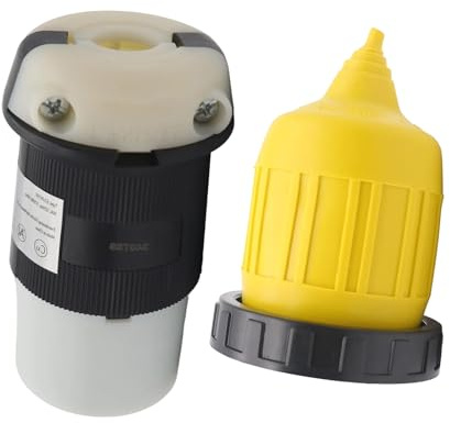 Replacement Inlet Power Connector Set Power Cord Twist Lock Plug With Boot Locking Covers Cord Connector Locking Plug Outdoor Power Supply