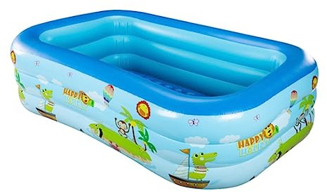 Piscina recreativa para familias, piscina hinchable para familias azul y rosa, diferentes tamaños (100 x 60 x 50 cm)