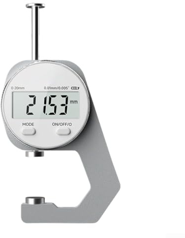 Spessimetro digitale ricaricabile con risoluzione di 0,01 mm per una misurazione accurata di carta, tessuto, tubi e piastre in intervalli di 0-10 mm e 0-20 mm (20 mm)