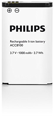 Philips ACC8100 Rechargable lithium ion battery for Philips Pocket Memo dictation recorder DPM8000 DPM7000 and DPM6000 series black/white