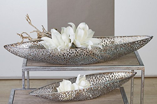 Casablanca Design Deko Schale Purley, 80 cm, antik-Silber