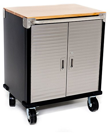 Seville Classics Garage Metal 2 Door Cabinet On Castors Commercial Quality