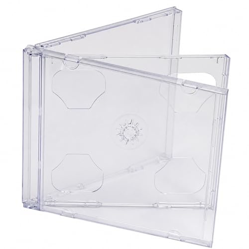 Dragon Trading® CD-Hüllen, Doppelhüllen, 10,4 mm, für 2 Discs, transparenter Einsatz, 10 Stück