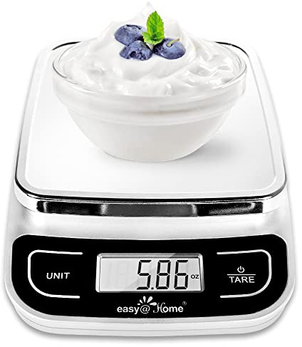 Easy@Home Digital Kitchen Scale Food Scale with High Precision to 0.04oz and 11 lbs Capacity, Digital Multifunction Measuring Scale, EKS-202