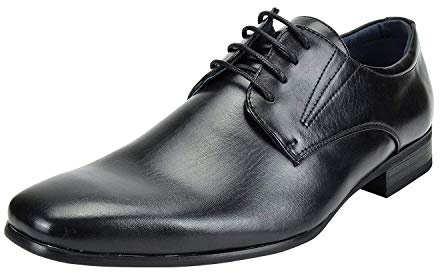 Bruno Marc Men's Dress Shoes, Faux Leather Upper, Classic Lace Up, Leather Lining, Latex Cushioned Footbed, 1-Inch Heel, Office, Wedding, Formal Event, Size 14,Black,GORDON-03