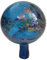 Oberstdorfer Glashütte Gartenkugel farbige Rosenkugel türkis marmoriert gelüstert dekorative Kristallglas Gartenkugel wetterfest mundgeblasen Durchmesser ca. 9 cm