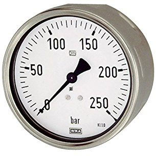 RIEGLER 102056-600 Manómetro robusto, G 1/2 trasera excéntrica, -1/0,0 bar, diámetro de 100 cm, 1 unidad