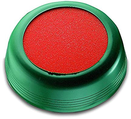 Läufer 69234 Anfeuchter, zum Anfeuchten von Briefumschlägen oder Briefmarken, rund, Ø 8,5 cm, flexible grüne Hülle, oranger Schwamm