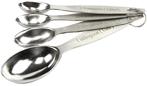 Chef Craft Oval Set Measuring Spoon, Multisize, Stainless Steel