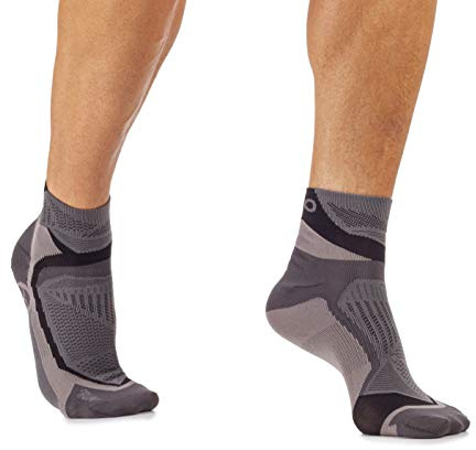 MICO CALCETINES DE CARRERAS PROFESIONAL 100% Made in Italy, Ultraligero, Extralight Weight, en Tejido de Poliamida, Unisex para Hombres y Mujeres Deportes (41-43, Negro/Gris)