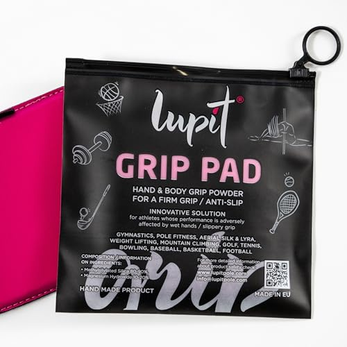 LUPIT POLE Multi-Sport Grip Powder & Pole Dance Grip - Skin-Friendly & Anti-Slip Solution - 1600 Tabs for Ultimate Grip Control - Hand Grip for Pole Dancing, Golf and More (Pink, Pack of 1)