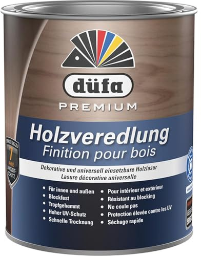 düfa Premium Holzveredlung Weiß 2,5 Liter Universallasur Holzlasur Schutzlasur wasserbasiert, hoch wetterbeständig, ideal für sensible Bereiche Innen & Außen