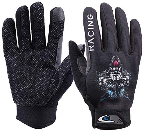 ITODA Fahrradhandschuhe Winter Hanschuhe Unisex Motorradhandschuhe Schwarz Winterhandschuhe für Damen Herren Touchscreen rutschfeste Sporthandschuhe Outdoor Fingerhandschuhe für Mountainbike Motorrad