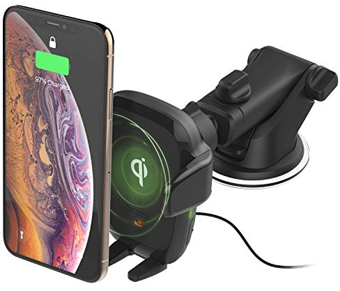 iOttie Auto Sense Qi Wireless Car Charger - Automatic Clamping Dashboard Phone Mount with Wireless Charging for iPhone, Samsung Galaxy, Google Pixel, Huawei, LG, and Other Smartphones