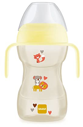 MAM Tazza Fun To Drink Cup con Manici e Beccuccio Rigido, 8+ Mesi, 270 ml, Neutro