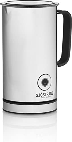 Sjöstrand Montalatte elettrico in acciaio inox (antiaderente, per latte caldo e freddo, schiuma il latte molto facilmente, facile da pulire) Acciaio/Argento