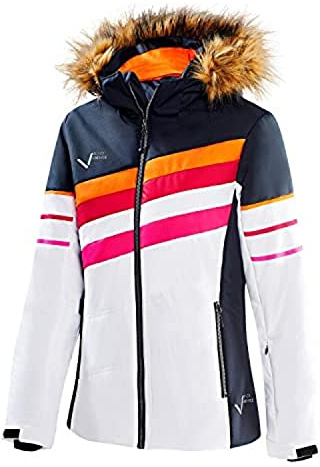 Black Crevice Damen Skijacke I Damen-Skijacke Größen I Wind- & wasserdichte Damen-Funktionsjacke I wasserdichte Reißverschlusstaschen I Ski-Jacke mit Kapuze