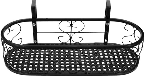 Cabilock Balkongeländer Blumentopf Halterung Balkon Geländer Topf Regal Metall Blumentopfhalter Eisen Blumenständer Blumenregal Pflanzenregal Korb für Hängetopf Blumenkasten Pflanztopf Ständer