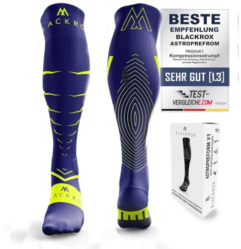 BLACKROX Kompressionsstrümpfe Sport VIPEROX Kompressionssocken Vergleichssieger Sportkompressionsstrumpf Laufstrümpfe Damen & Herren Lang Unisex