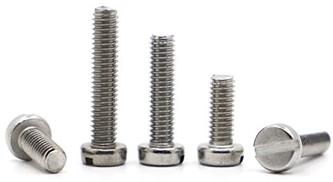 Cfty Viti Voti a Testa in Acciaio Inox 304 in Acciaio Inox M1.6 m2 m2.5 m3 m4 m5 Bullone a Vite a Testa Rotonda a Colonna Slot GB65 (10 // 20 / 50PCS) (Length : 50mm, Dimensione : M1.6 50pcs)