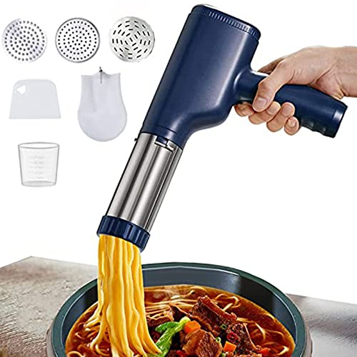 CHUNTIANMEI Machine a Pates Fraiche, Machine à Pâtes électrique Automatique, Acier Inoxydable, Pasta Maker avec 3 Moules à Nouilles, pour Spaghettis, Pâtes et Lasagnes