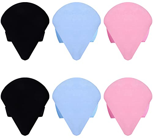 Puderquaste 6 Stück Makeup powder puff Mini Gesicht Makeup Sponge Wiederverwendbar Make up Schwamm Make-up Puderquaste für Loses Puder oder Foundation Rouge (Schwarz Blau Rosa)