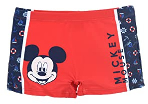 Disney Mickey Mouse Bañador Niño, Shorts de Baño Clasicos | Talla 4 Años - Rojo
