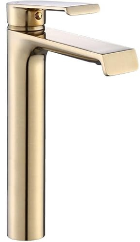 Rea Waschtischarmatur HASS GOLD HAUT Wasserhahn Bad Badarmatur aus Messing Armatur für Waschbecken Badezimmer Mischbatterie Waschbecken Einhebel (Gold)
