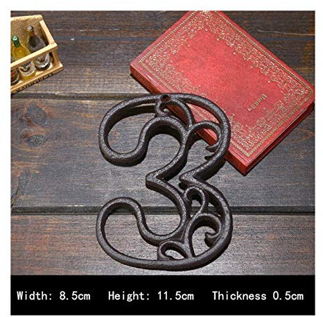 HKYBCF Türnummer Industrie Cast Iron House Stil Tür Zahlen Adresse Customized Anzahl for Home Restaurant Wand Wohnzimmer (Color : 3, Size : 11.5cm)