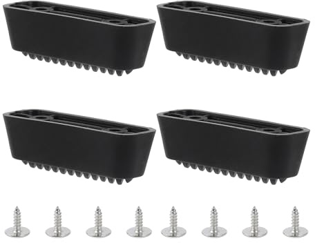 RDEXP - 4 piedini neri per valigie, staffe per bagagli, piedi laterali, 4,7 x 1,6 cm