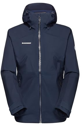 Mammut Giacca Hardshell da donna della serie Convey Tour, M, blu scuro, con cappuccio, giacca antipioggia in Gore-Tex Paclite 2,5 L, Blu marino, M
