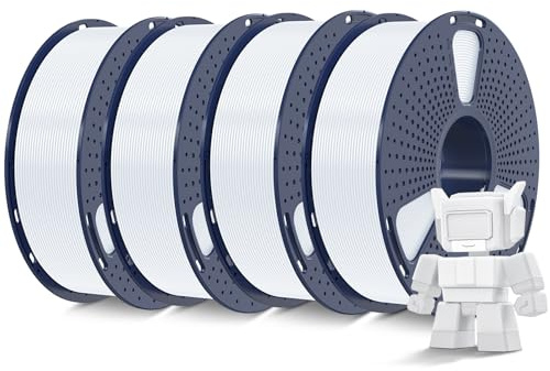 SUNLU 4KG Hohe Geschwindigkeit PLA Filament 1.75mm, PLA Weiß x 4