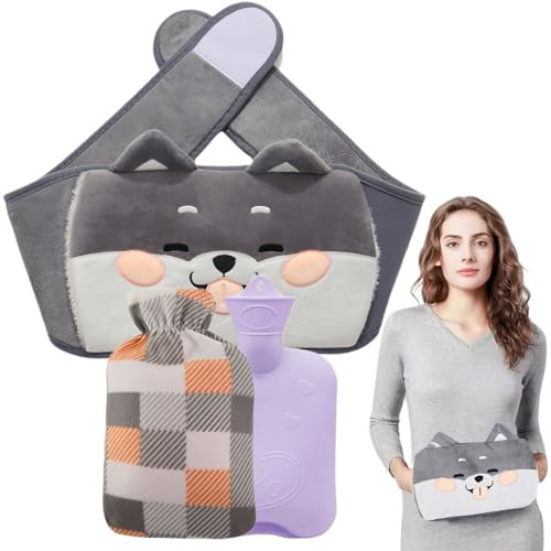 3pcs Wearable Hot Water Bottle, Soft Plush Waist Warmer, Cove Warm Water Bag for Shoulders, Feet, Neck, Waist, Stomach
