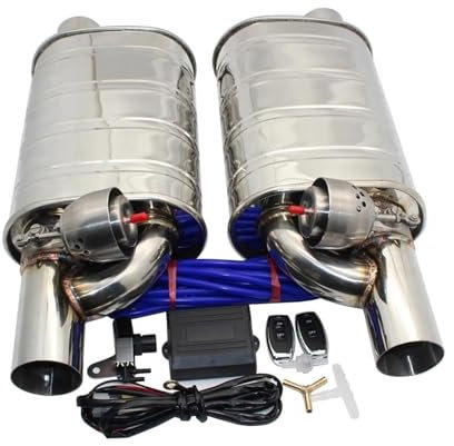DZSYINGLONGSM Endrohre 1 Paar Universal 63mm Auspuff System Vakuum Ventil Steuerung Auspuffrohr Fernbedienung Variable Schalldämpfer Edelstahl Auspuff Endrohr(70MM)