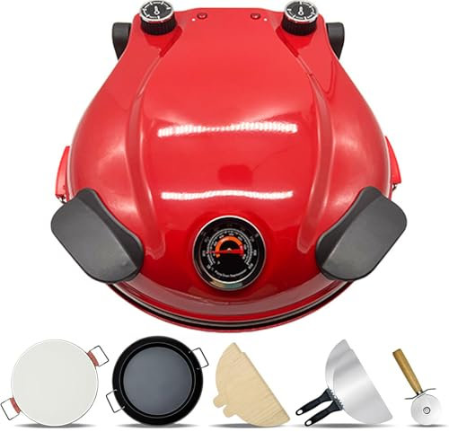 Macchina per Pizza elettrica da 1200 W, Forno per Pizza da Interno da 12 con Timer e griglia, Macchina per Pizza da banco con Piastra in Pietra da 31 cm, fornello per 430 ℃ per pizze/Nachos/Fajitas
