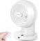 LeaderPro 6 Air Circulator - 360° Desk Fan with Magnetic Remote Control, 1-8h Timer, 4-Speed Settings, Quiet Oscillating, Energy-Eff, Powerful Table Fan, 25dB Silent for Bedroom/Office Use, White