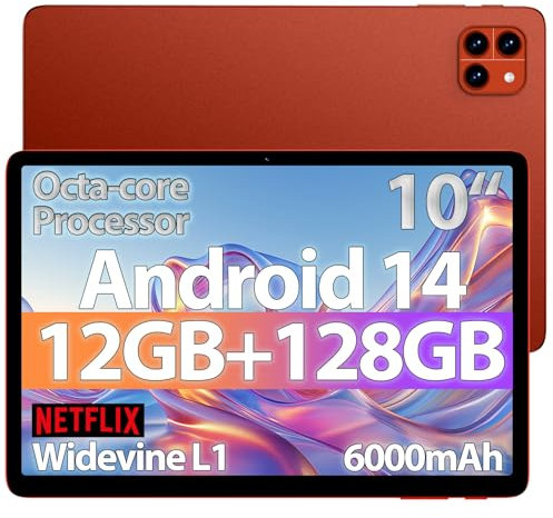 Ckypad Android 15 Tablet,10 Inch Tablet,12GB RAM+128GB ROM(Up to 2 TB),1280x800 IPS FHD Touchscreen,6000mAh,Android Tablets,Octa-Core,WiFi 6 & Bluetooth 5.4,5MP+8MP Camera,Lucky Orange