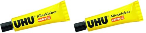 UHU Alleskleber Extra Tube, Gel-Form für extra starkes und tropffreies Kleben, 18 g (Packung mit 2)