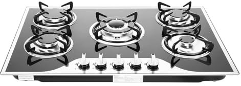 5 brûleurs - Allumage automatique de la batterie - 5 trous - Cuisinière à gaz GPL - Gaz naturel - Régulateur indépendant - Point de fusion de tête élevé - Cuisines à la maison, restaurants, hôtels,