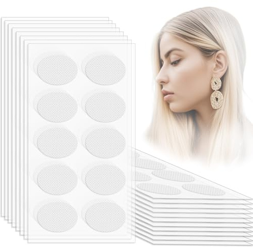 JEYORZY 300 unidades de protectores de pendientes pesados, estabilizadores, almohadillas de apoyo para lóbulos de las orejas, pegatinas de apoyo grandes que reducen la carga de los pendientes para