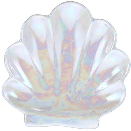 CATIEBYE Plateau à Bijoux en Céramique Coquillage Blanc, Organisateur de Rangement Bijoux Femme, Décoration Maison, Élégant et Fonctionnel,