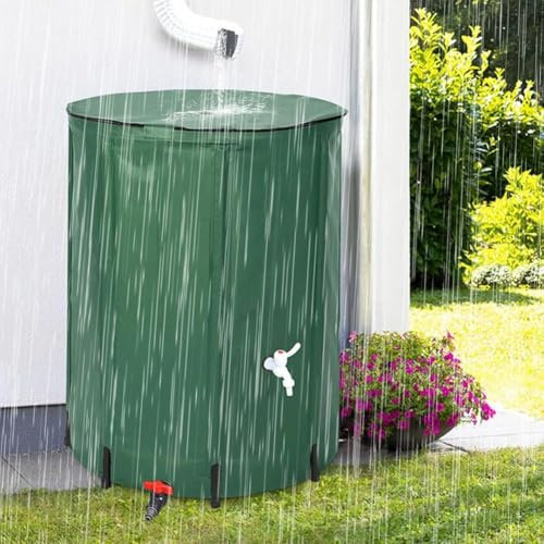 SAYEYBU Serbatoio di Raccolta dell'Acqua Piovana, Collettore d'Acqua per Impieghi Gravosi, Serbatoio di Stoccaggio dell'Acqua Portatile, Sistema di Raccolta dell'Acqua Piovana,Verde,1000L