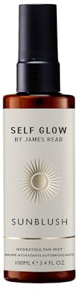 Self Glow by James Read - Sunblush Hydrating Tan Mist with Rosewater | Gradual Tanner to Plump + Tone | Lightweight, Buildable | Non-Allergen Fragrance, Non-Drying Alcohol (100mL | 3.4 fl oz)
